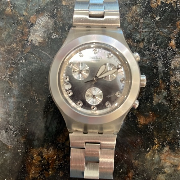 Stainless steel swatch watch.  Rare.